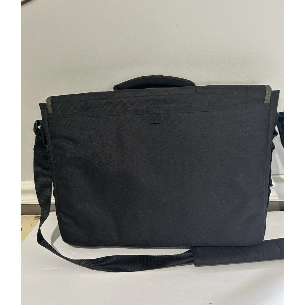 Lenovo Laptop Messenger Bag Black Olive Green Shoulder Strap Briefcase 17x12x3